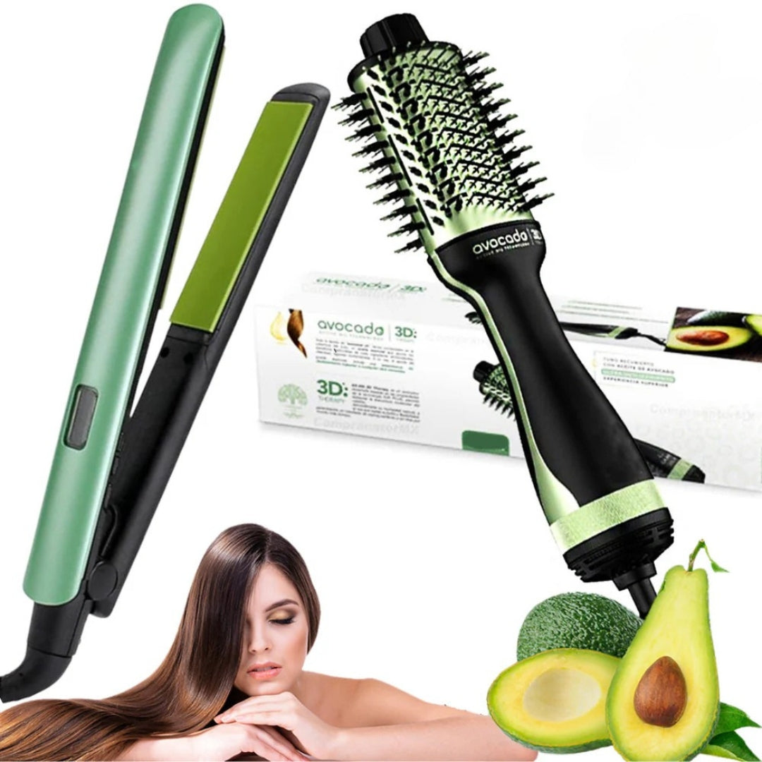 Combo Perfecto Aguacate Cepillo y Plancha
